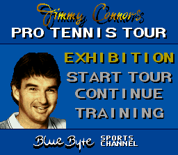 Jimmy Connors Pro Tennis Tour (Europe) Title Screen